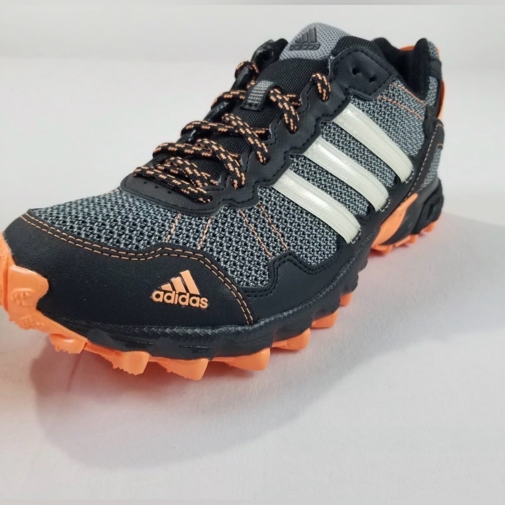 Adidas Gray and Orange Trail Sneakers